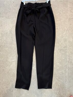 Express Black Paperbag Tie-Waist Trousers